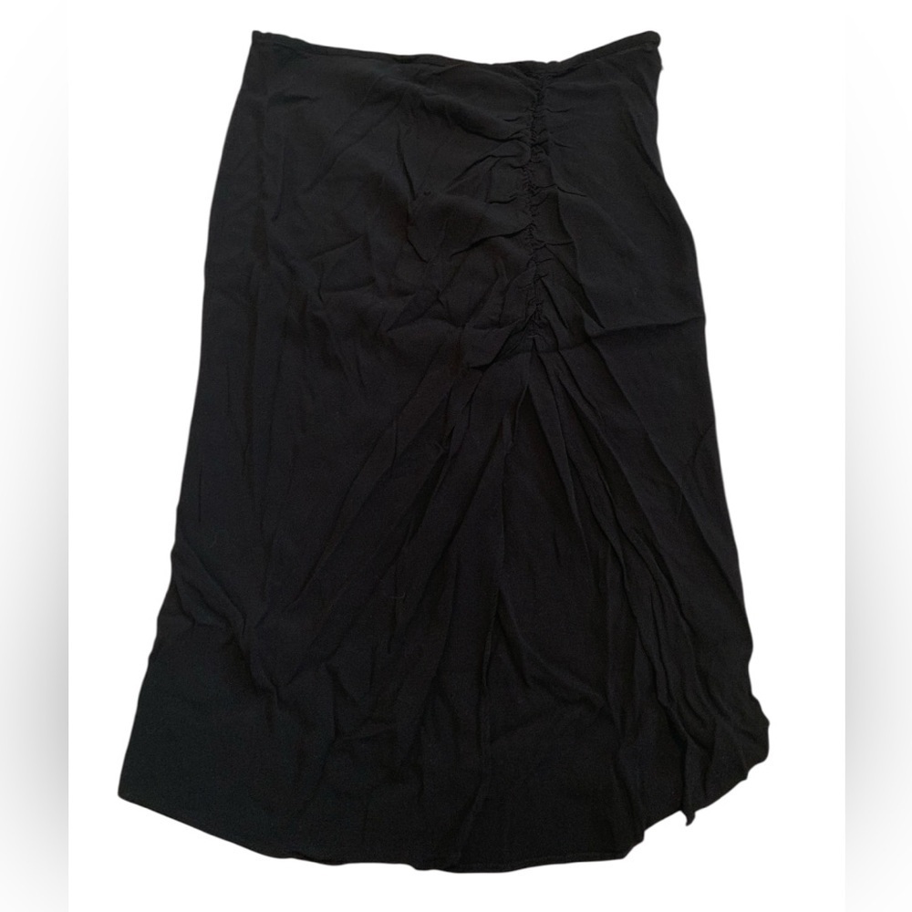 H&M Black Ruched Slit Midi Skirt 16